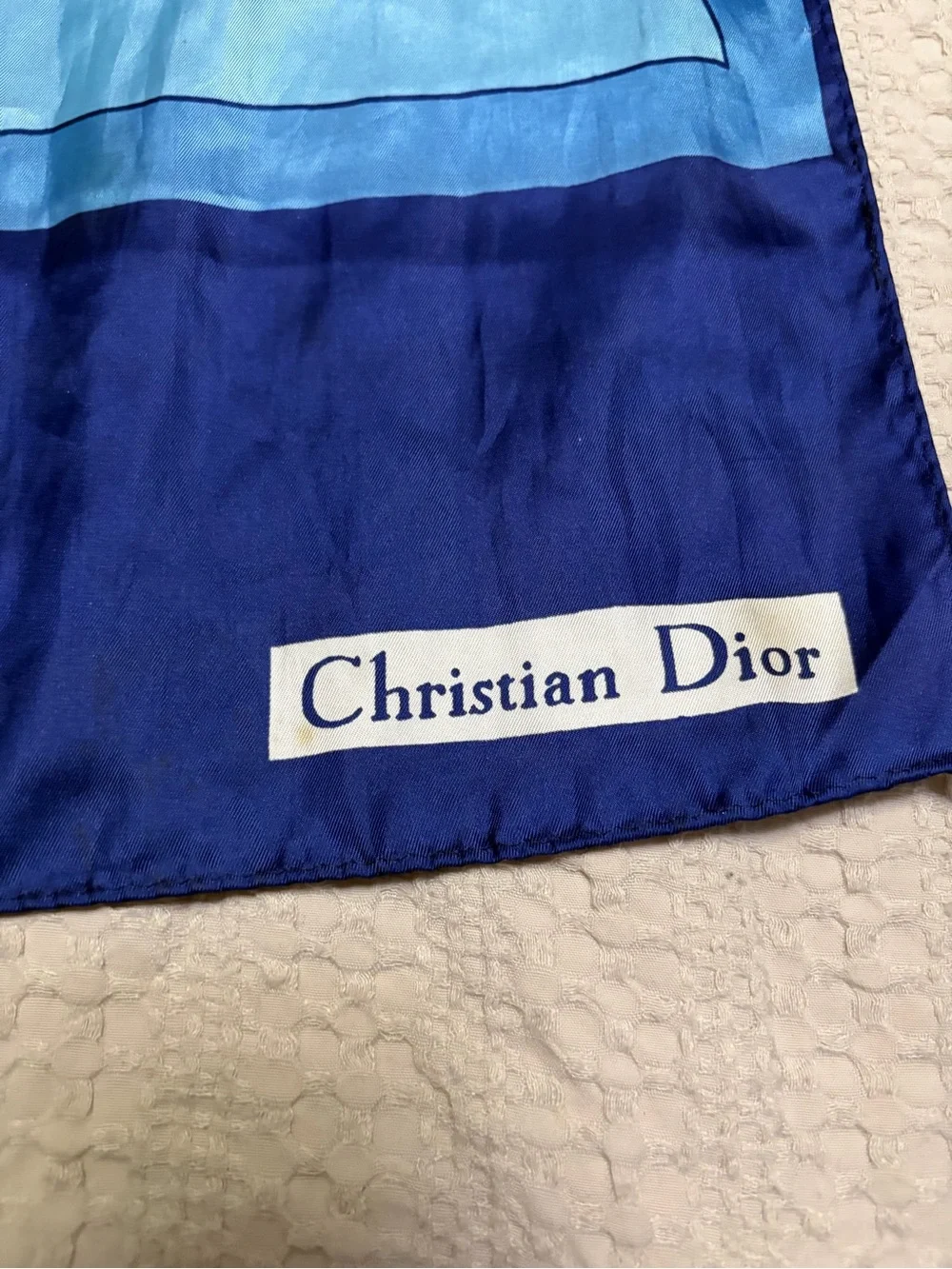 Christian Dior Blue Geometric Scarf